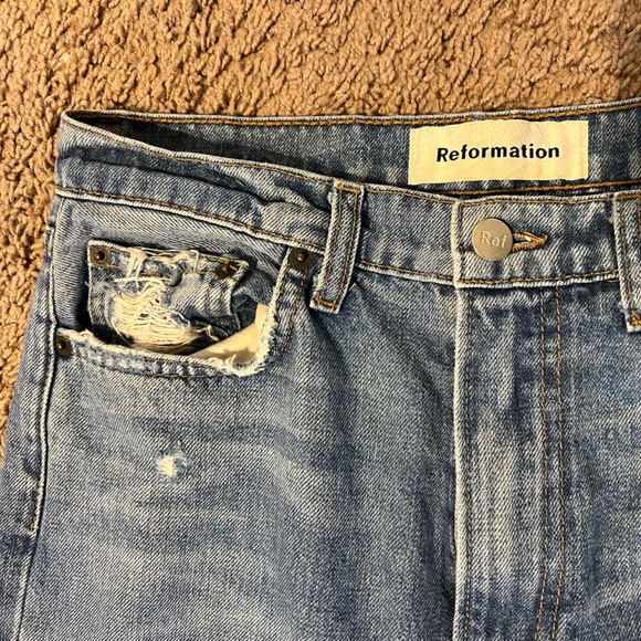 Reformation Julia High Cigarette jeans antigua wash - Picture 2 of 5
